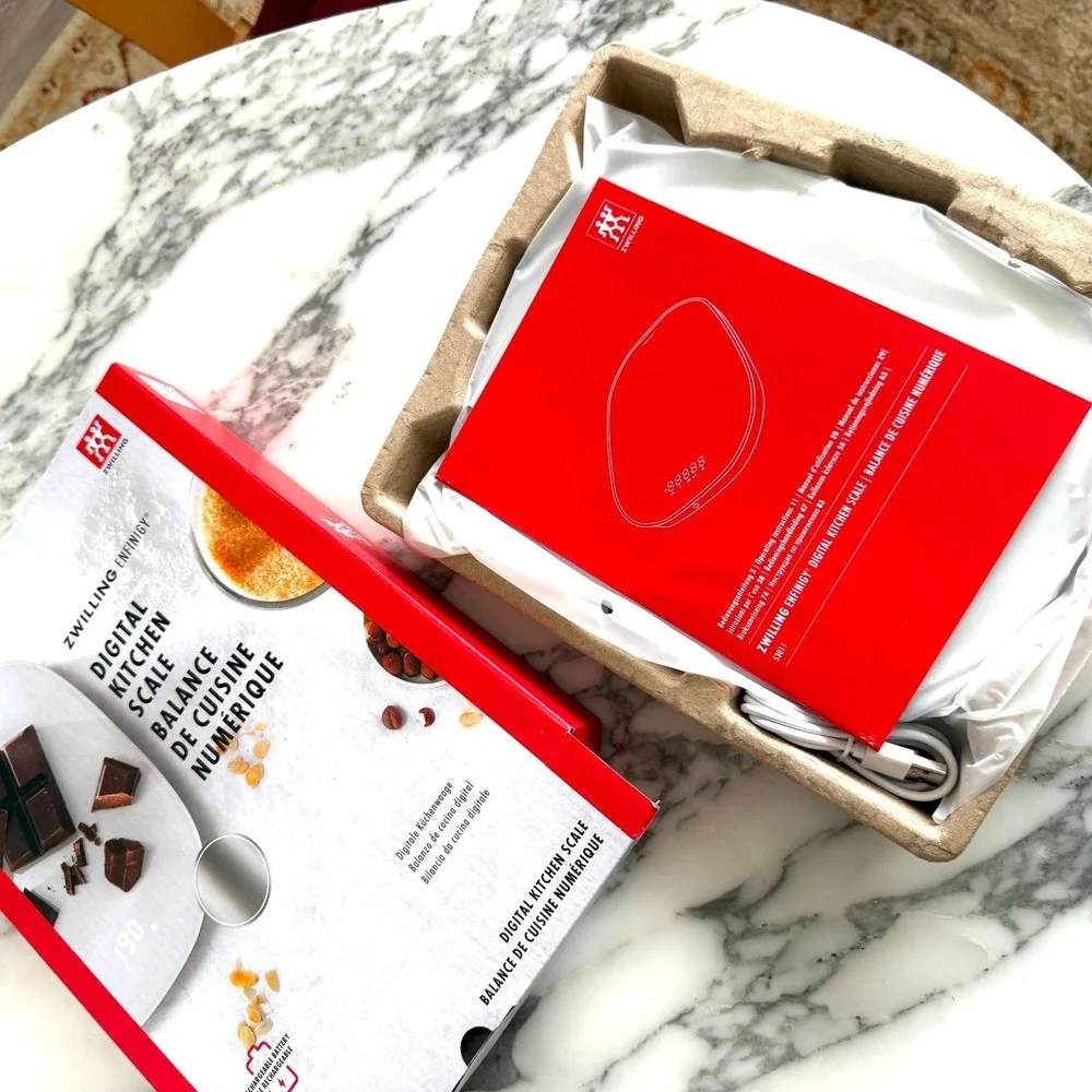 Zwilling Enfinigy Digital Kitchen Scale White Rechargeable Model‎ 53011